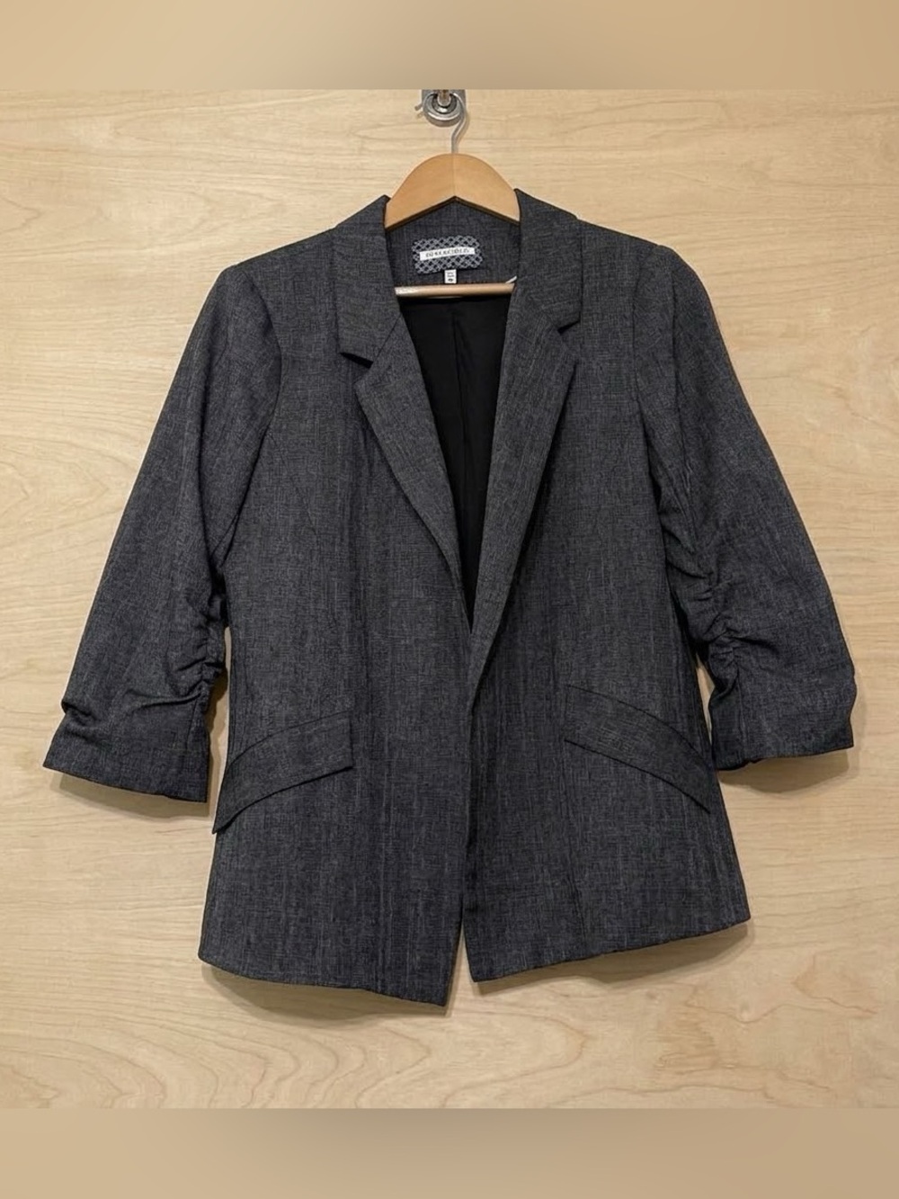 Skies are Blue Open Blazer Jacket Grey 3/4 Sleeve Business Casual Women’s Medium